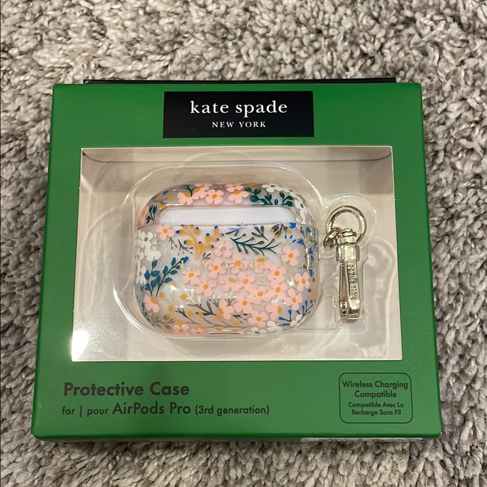 New Kate Spade White Phone Case with Decorative Patterns